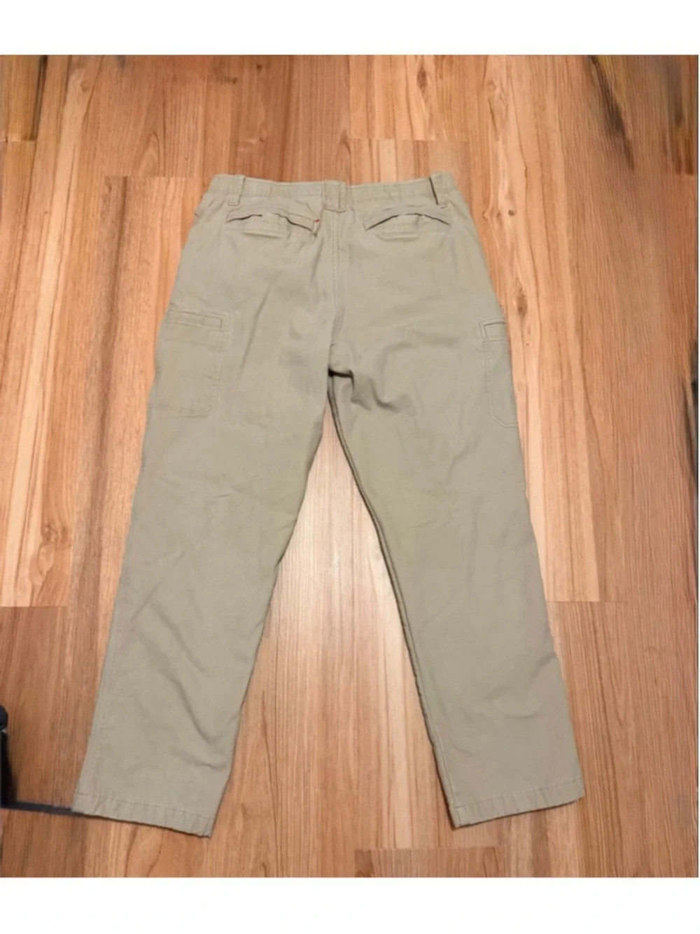 beige L.L.Bean pants feature a durable cotton corduroy exterior and a soft, line